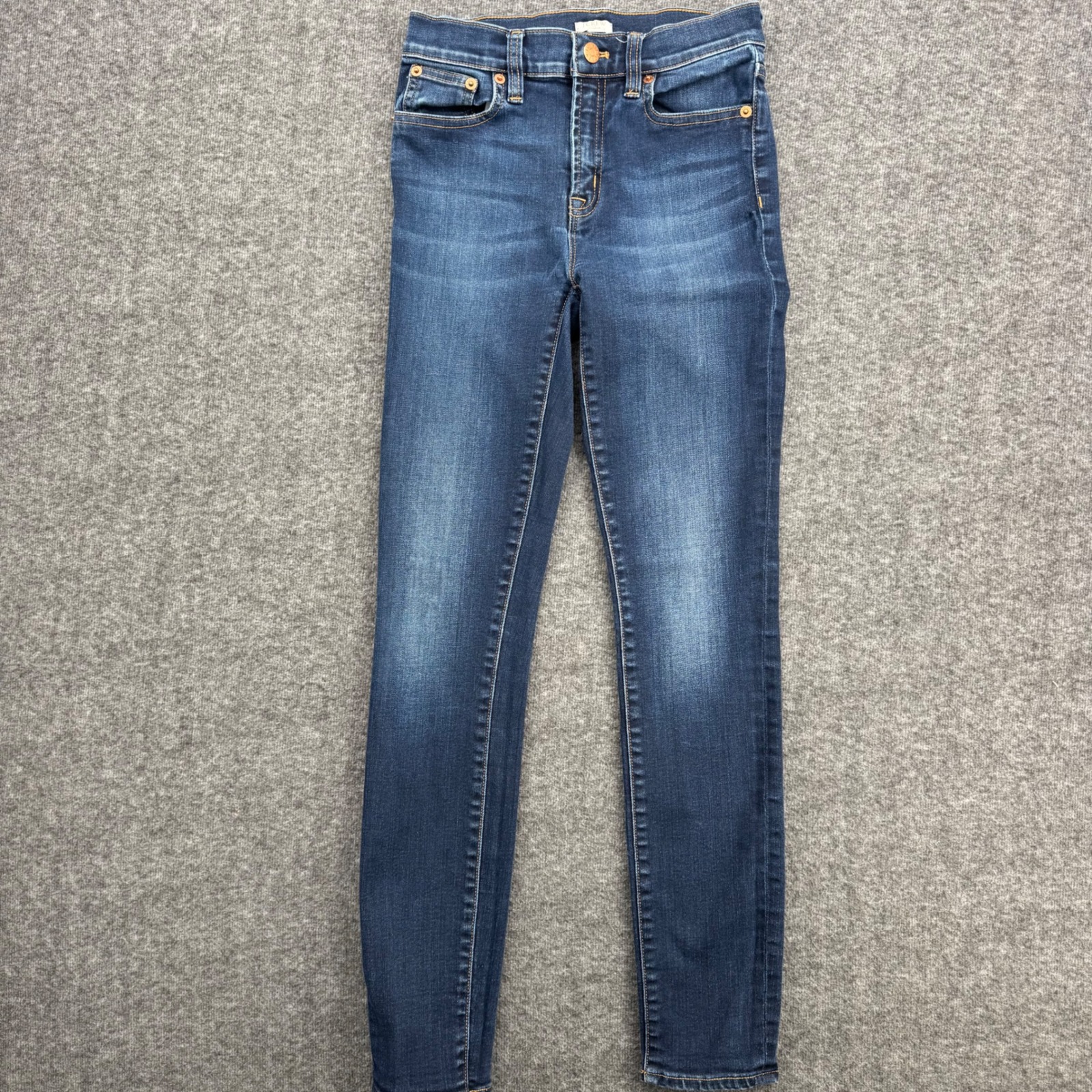 Jcrew Stretch Skinny Jeans Womens 24 Dark Wash Blue Denim Mid Rise Ankle Fall